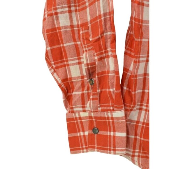 Sean John Mens XL Button Down Pocket Red and White Plaid Shirt Tailored Fit - Picture 4 of 8